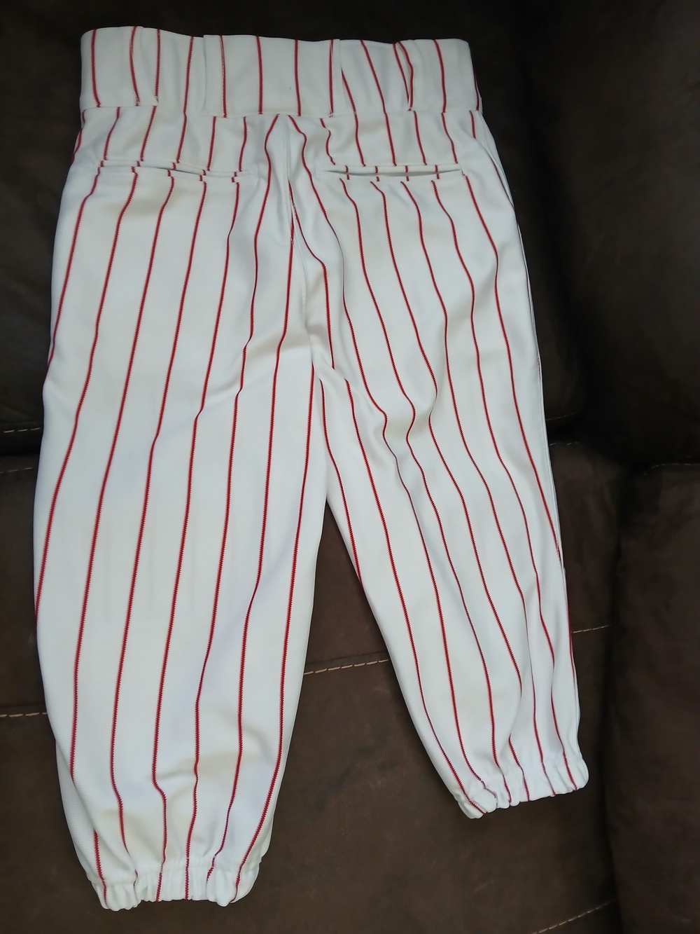 Source Unknown White Pants with Red Pinstripes - Kids Casual Bottoms